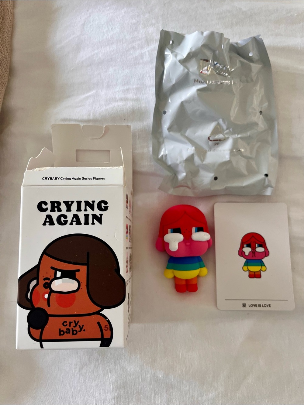 CRYBABY Crying Again Rainbow Figure – Pink/Multicolor Designer Toy